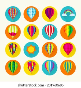 Colourful Hot Air Ballon Vector Design