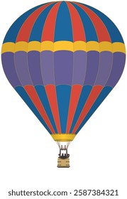 colourful hot air balloon isolated on a white background