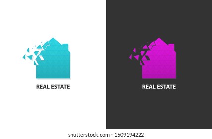 Colourful house logo, isolated. House vector image