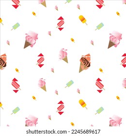 COLOURFUL ICECREAM AND CONES PATTERN