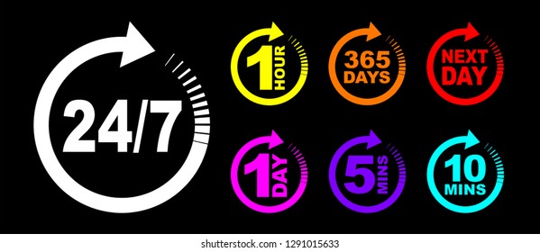 a colourful icon timer set