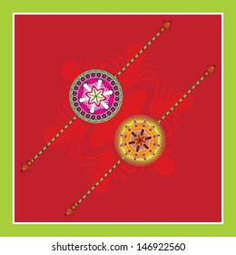Colourful Indian Rakhi on Colourful Background 