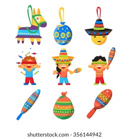 Colourful Indian Set. Cute Vector Illustration