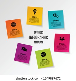Colourful infographic with business icons. Vector