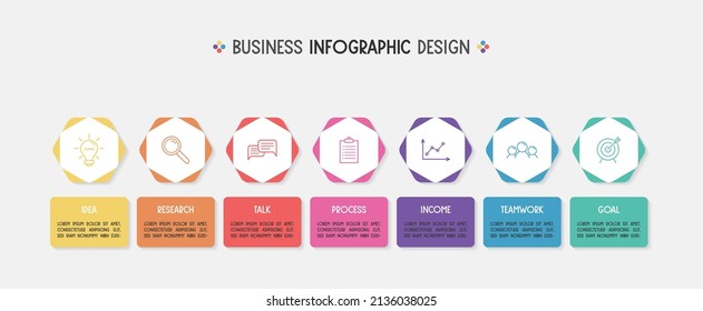 Colourful infographic with icons. Vector