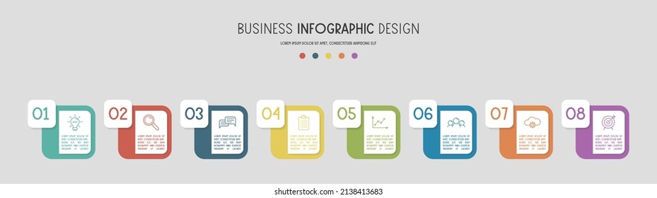 Colourful infographic with icons. Vector