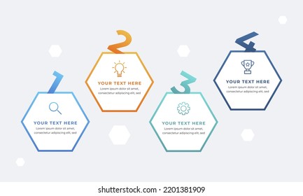 Colourful infographic steps. Flat design table of contents infographic. Business concept with 4 steps. 