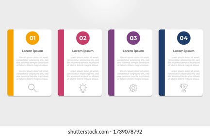 Colourful infographic steps with text boxes. Business concept with 4 steps.