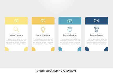 Colourful infographic steps with text boxes. Business concept with 4 steps.