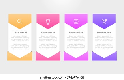 Colourful infographic steps with text boxes. Business concept with 4 steps.