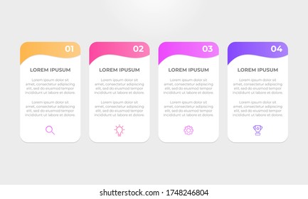 Colourful infographic steps with text boxes. Business concept with 4 steps.