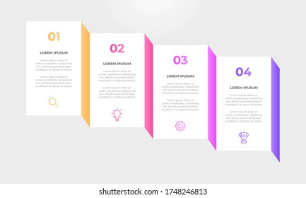 Colourful infographic steps with text boxes. Business concept with 4 steps.