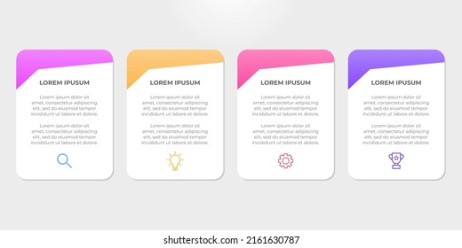 Colourful infographic steps with text boxes. Business concept with 4 steps.