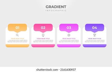 Colourful infographic steps with text boxes. Business concept with 4 steps.