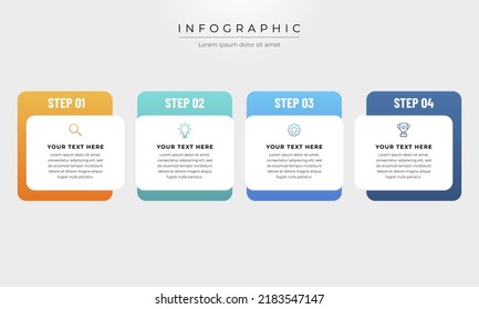 Colourful infographic steps with text boxes. Business concept with 4 steps.