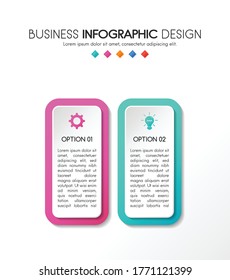 Colourful infographic template with 2 options. Flowchart. Vector 
