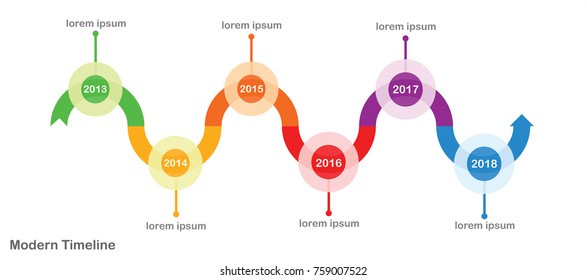Colourful infographic timeline in vector graphics