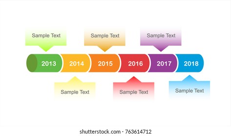 Colourful infographic timeline in vector graphics