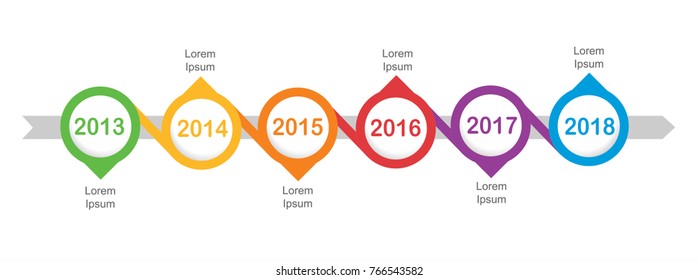 Colourful infographic timeline in vector graphics