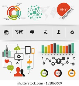 Colourful  Infographics, charts and infomation elements