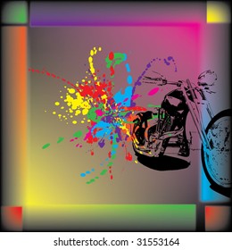 Colourful ink design illustration