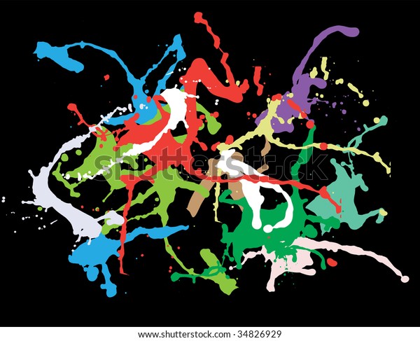 Colourful Ink Splat Vector Design On Stock Vector (Royalty Free ...