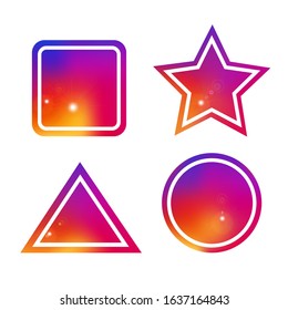 Colourful instagram Shapes Set. Vector Background, Backdrop and Design Element for Your Design.