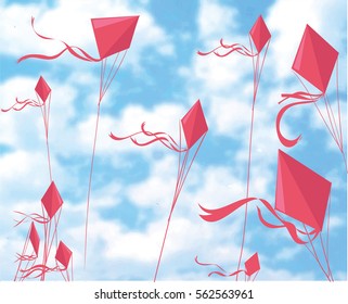 Colourful kites in the sky