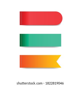 conjunto de etiquetas coloridas y vectores de cinta