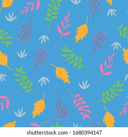 Diseño de patrones sin fisuras de hoja colorida y vectores de follaje.