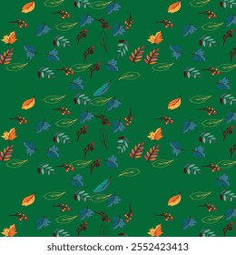 colourful leafs decorative floral pattern design