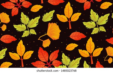 colourful Leaves With Dark theme Background