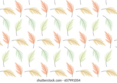 Colourful leaves seamless modern vector simple editable pattern