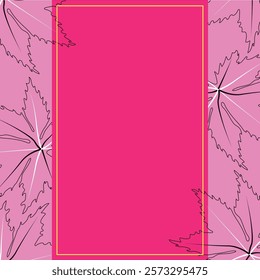 colourful leaves Wedding invitation card template.
