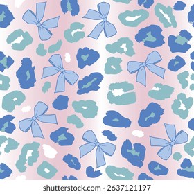 COLOURFUL LEOPARD BOW REPEAT PATTERN