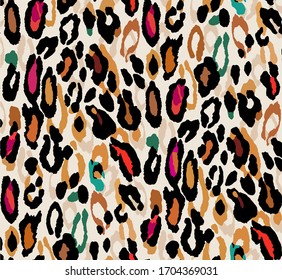 colourful leopard pattern, animal print.