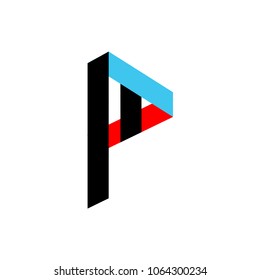 colourful letter p logo vector