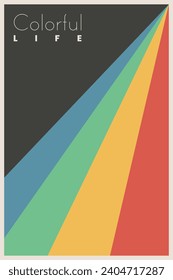 Colourful Life, Poster Design, Abstract Poster Design, Abstract Art Design For Wall, Rainbow Art Piece