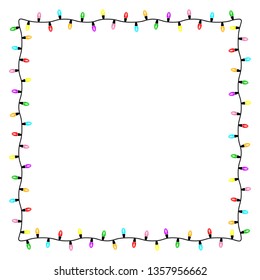 colourful light bulbs border