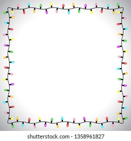 colourful light bulbs border