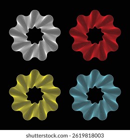 Colourful light waves pack Design