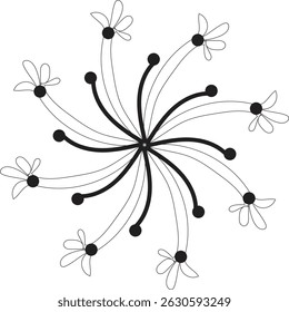 colourful line flower mandala vactor design 
