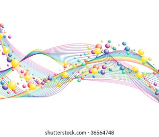Colourful lines background on sea theme for design use