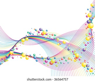 Colourful lines background on sea theme for design use