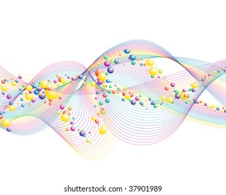 Colourful lines background on sea theme for design use