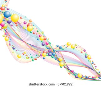 Colourful lines background on sea theme for design use