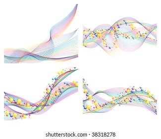 Colourful lines background on sea theme for design use