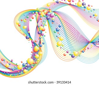 Colourful lines background on sea theme for design use