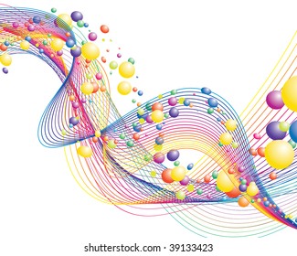 Colourful lines background on sea theme for design use