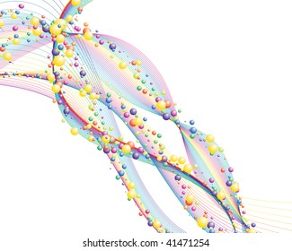 Colourful lines background on sea theme for design use